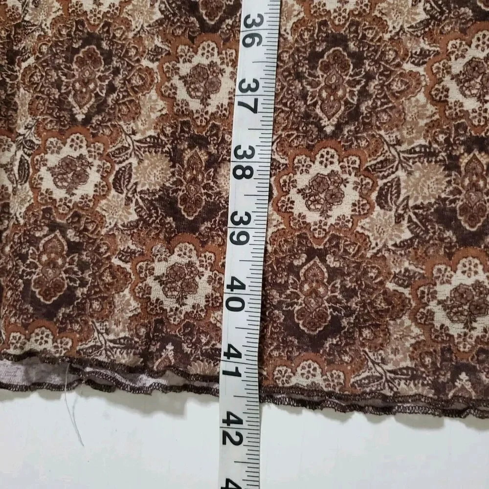 Vintage Y2K 90s Xhilaration Dress Size M Brown Paisley Boho Fairy Womens
